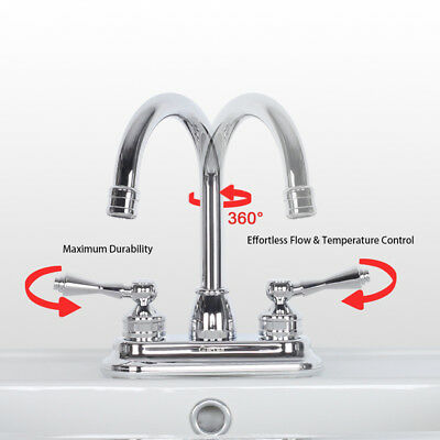 4" Bathroom Vanity Tap Lavatory Polished Chrome With Pop Up Drain 2