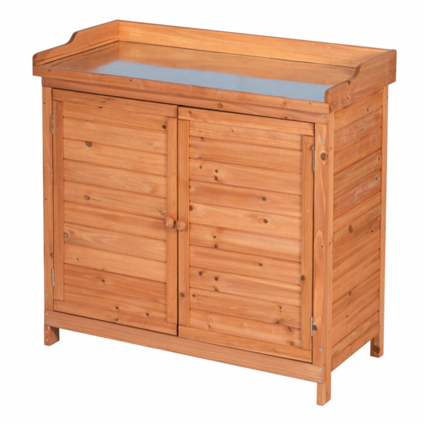 Outdoor Garden Wood Storage Furniture Box Waterproof Tool Shed w/ Potting Bench 1