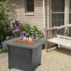 30" Endless Summer Gas Firepit with Lava Rock and Real Slate Mantel (2 Pack)