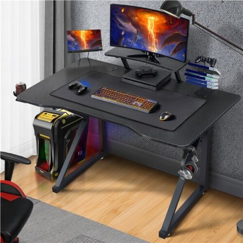 40" Gaming Desk K-Frame Multi-functional Computer Home Office Desk, Black