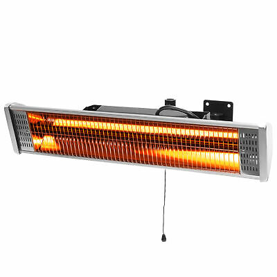 19" 1500W Patio Electric Heater Outdoor/Indoor Infrared Wall Mount W/ Remote Control 2