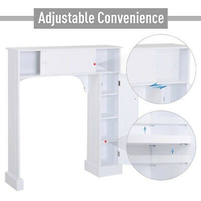 Bathroom Over-The-Toilet Storage Cabinet Shelf Freestanding Spacesaver 4