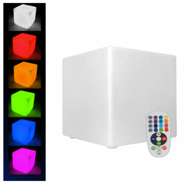 LED Cube Stool Outdoor Table Chair Light Seat 16 RGB Color Change Waterproof 3