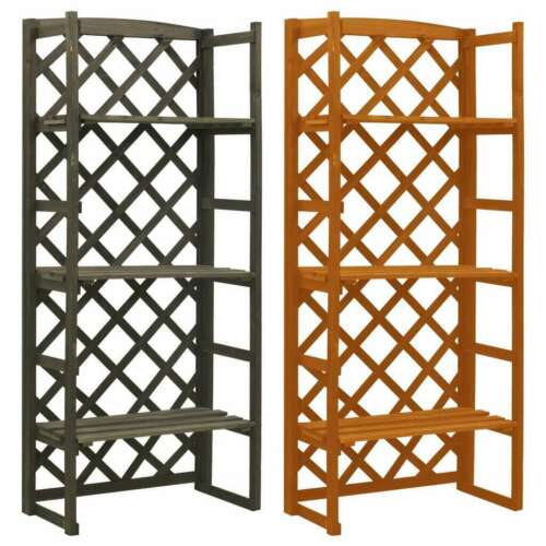 Solid Firwood Garden Trellis Planter with Shelves Outdoor Baskets Window Boxes 1
