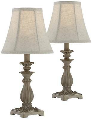 Cali 19" High Beige Candlestick Accent Table Lamps Set of 2