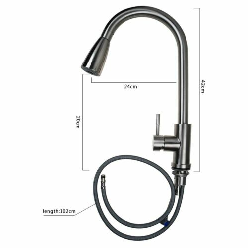Single Handle High Arc Brushed Nickel Kitchen Sink Faucet with Pull Down Sprayer 10