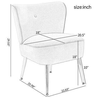 Side Chair Accent Single Sofa Velvet Fabric Upholstered 2