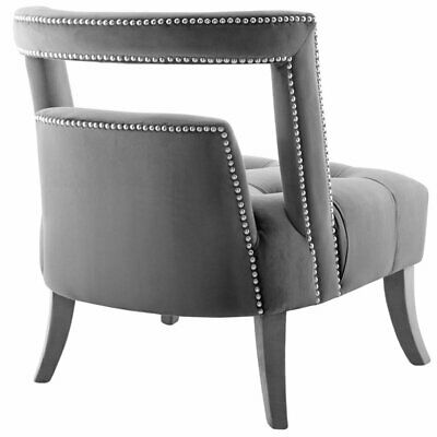 Modway Honor Velvet Accent Lounge Armchair in Gray 4