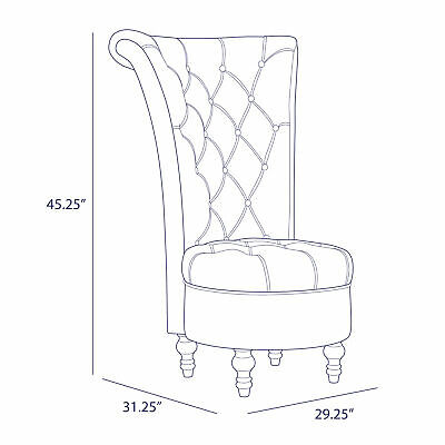 Upholstered Velvet Button Tufted Backrest High Back Ottoman Accent Chair, Red 6