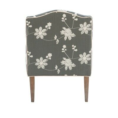 Linon Lauretta Floral Embroidered Arm Chair in Gray 3