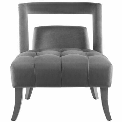 Modway Honor Velvet Accent Lounge Armchair in Gray 5