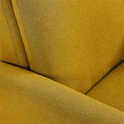Arm Chair Accent Single Sofa Linen Fabric Upholstered Living Room Citrine Yellow 6