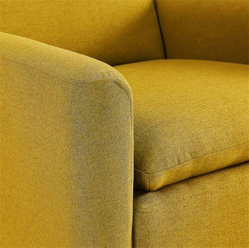 Arm Chair Accent Single Sofa Linen Fabric Upholstered Living Room Citrine Yellow 7
