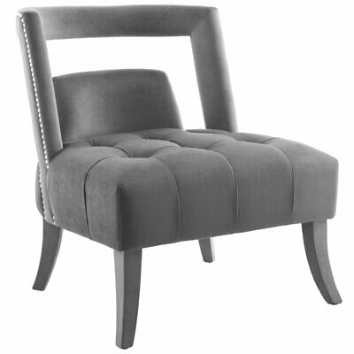 Modway Honor Velvet Accent Lounge Armchair in Gray 1