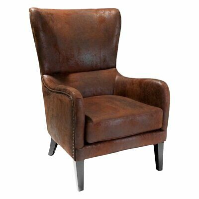 Noble House Columbus Fabric Studded Club Chair in Brown 5