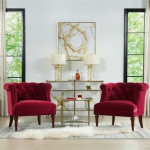 Jennifer Taylor Home Katherine Tufted Accent Chair Siren Red