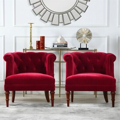 Jennifer Taylor Home Katherine Tufted Accent Chair Siren Red 1