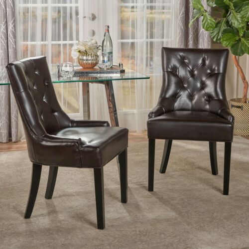 Stacy Leather Dining/Accent Chairs (Set of 2)