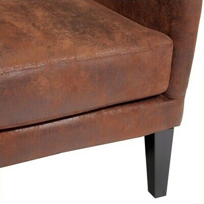 Noble House Columbus Fabric Studded Club Chair in Brown 3