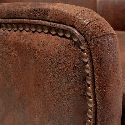 Noble House Columbus Fabric Studded Club Chair in Brown 2
