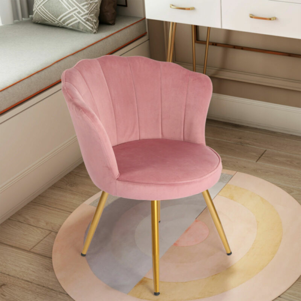 Mid Century Modern Leisure Arm Chair Velvet Accent Chair Guest Seat Vanity Chair 7