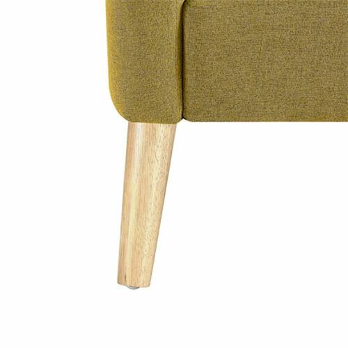 Arm Chair Accent Single Sofa Linen Fabric Upholstered Living Room Citrine Yellow 8