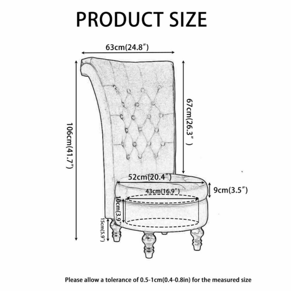 Velvet Accent Chair High Back Upholstered Tub Sofa 2