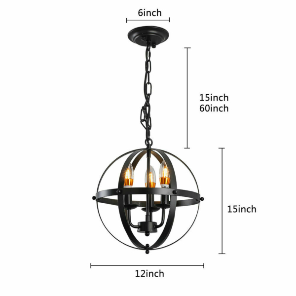 Industrial Pendant Light Globe Hanging Lamp Vintage Chandelier for Dining Table 10