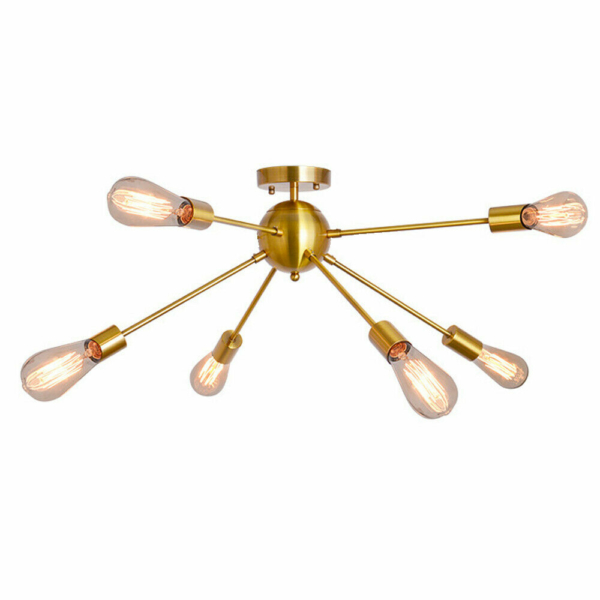 6-Lights Modern Sputnik Glass Bulb Flush Mount Light 10