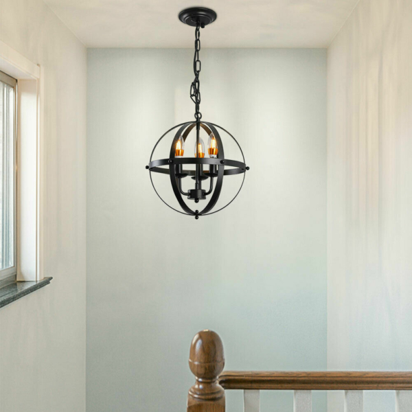 Industrial Pendant Light Globe Hanging Lamp Vintage Chandelier for Dining Table 2