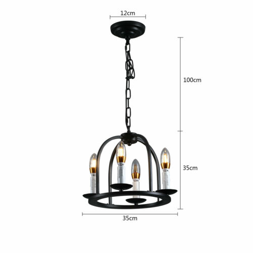 Industrial 4-Light Kitchen Metal Hanging Pendant Lamp Lighting Ceiling Fixture 10