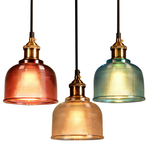 Industrial Glass Pendant Light Color Plating Ceiling Lamp Shade Hanging Fixtures