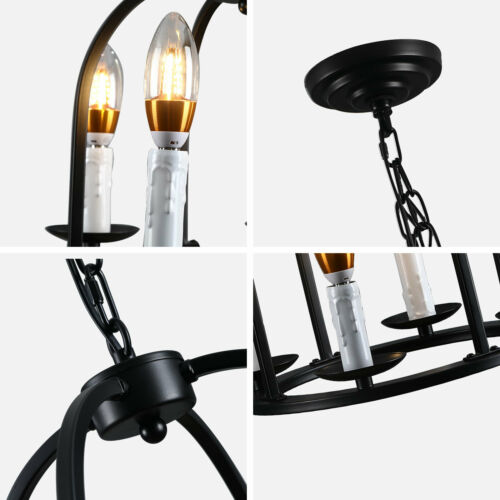 Industrial 4-Light Kitchen Metal Hanging Pendant Lamp Lighting Ceiling Fixture 5