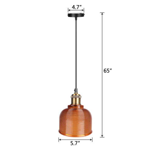 Industrial Glass Pendant Light Color Plating Ceiling Lamp Shade Hanging Fixtures 8