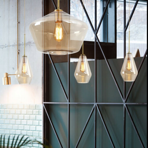 Adjustable Glass Ceiling Lamp Shade Industrial Bar Hanging Pendant Light Fixture 9