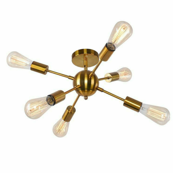 6-Lights Modern Sputnik Glass Bulb Flush Mount Light 9