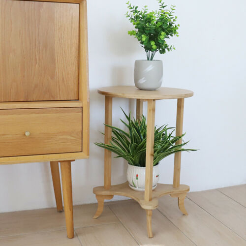 2 Tiered Wooden End Table Round