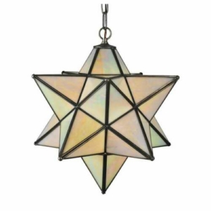 Meyda Lighting 18'W Moravian Star Beige Iridescent Pendant, Bai