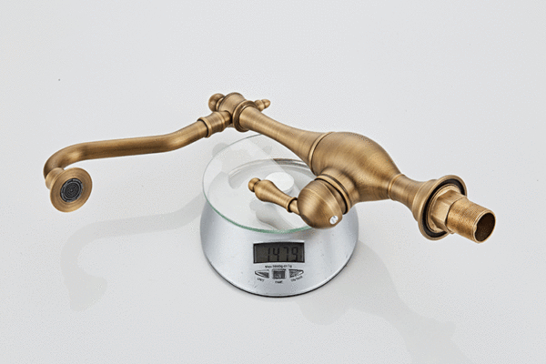 Deck Mount Antique Brass Single Handle Bath Kitchen Sink Faucet 5