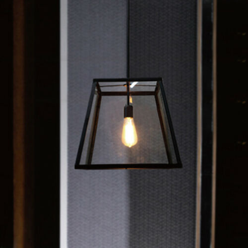 Vinatge Metal Glass Cage Lantern Pendant Light Fixture 4