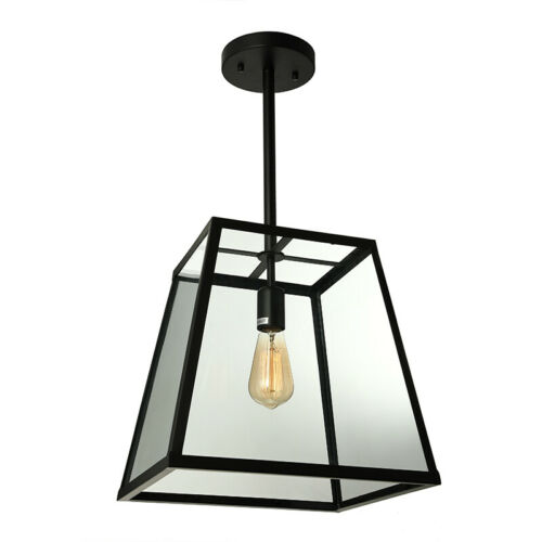 Vinatge Metal Glass Cage Lantern Pendant Light Fixture 1