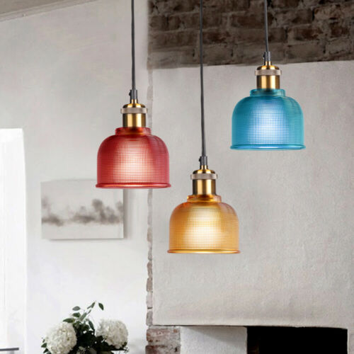 Industrial Glass Pendant Light Color Plating Ceiling Lamp Shade Hanging Fixtures 4