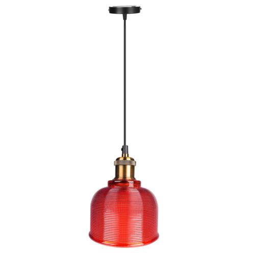 Industrial Glass Pendant Light Color Plating Ceiling Lamp Shade Hanging Fixtures 10