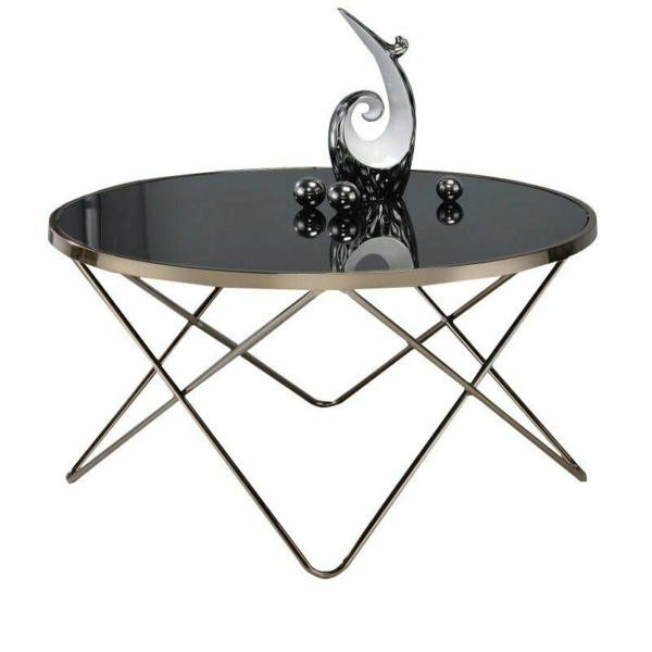 ACME Valora Coffee Table in Black Glass and Champagne 1