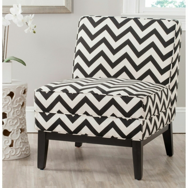 Safavieh Armond Black/ White Chair - 25.2" x 31.9" x 33.1" 2