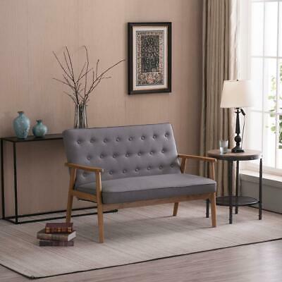 Lounge Chair Mid-Century Retro Modern Accent Chair Tufted Upholstered Bench Seat