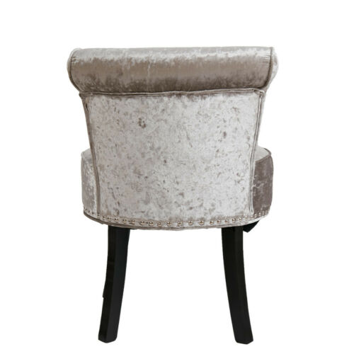 Velvet Upholstered Accent Armless Chair Makeup Vanity Stool Bedroom Furniture 8