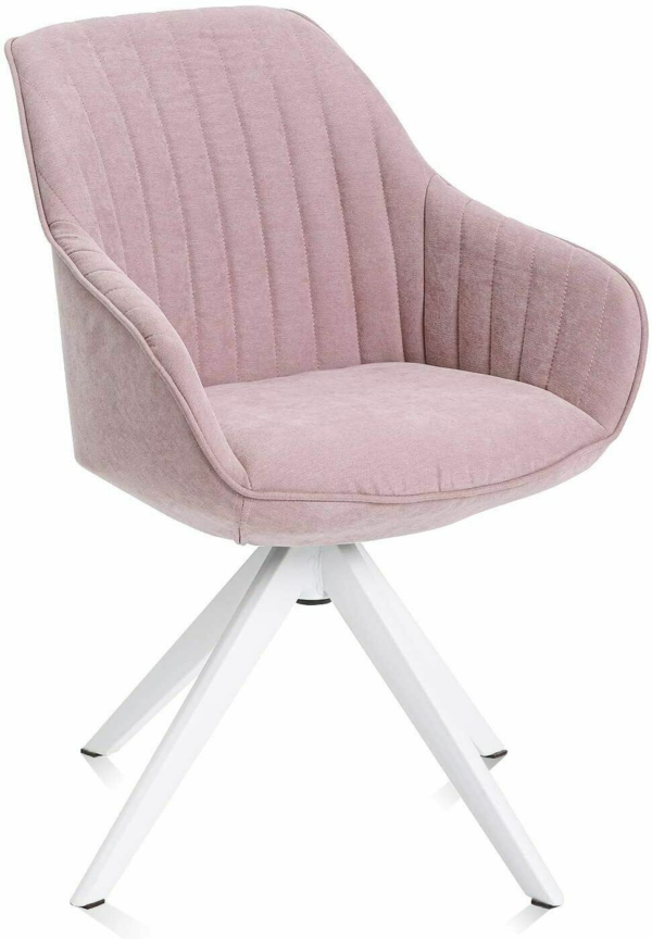Modern Pink & White Velvet Accent Chair 1