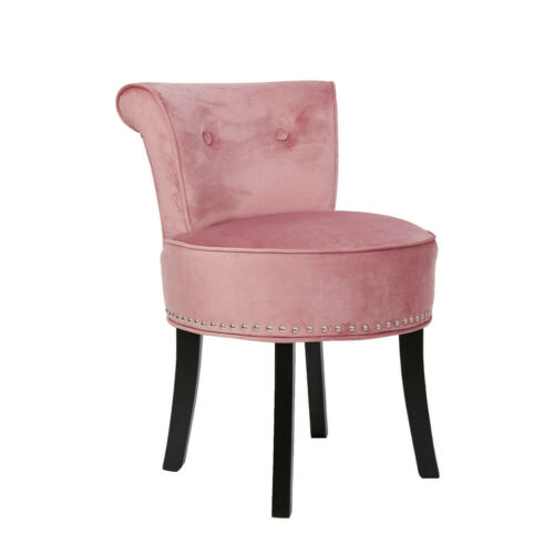 Velvet Upholstered Accent Armless Chair Makeup Vanity Stool Bedroom Furniture 4