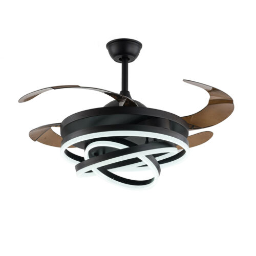 42" LED Ceiling Fan Light Lamp Chandelier 4 Retractable Blades w/ Remote Control 8
